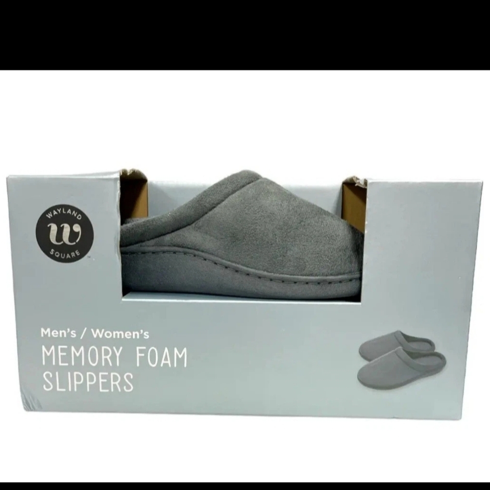 Wayland Square Memory Foam Slippers Ultra-Soft Unisex (Gray)(S Size) NEW In Box!